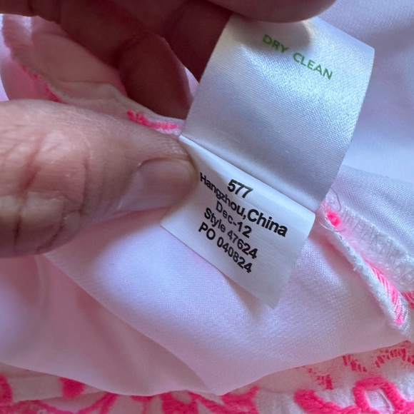 $268 Lilly Pulitzer Strapless Jordan Dress Size 4 Fiesta Pink Pique Lace - Picture 8 of 11